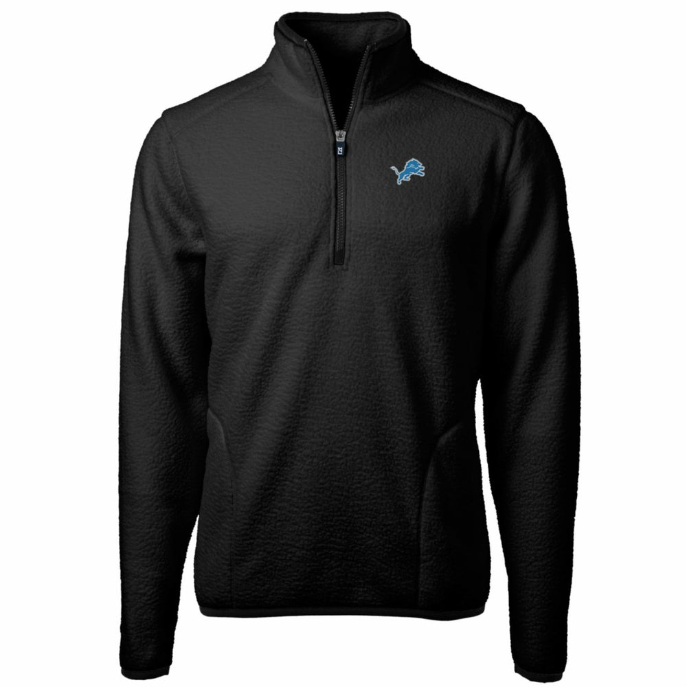 Detroit Lions Cutter & Buck Cascade Eco Sherpa Fleece Quarter-Zip Pullover Jacket Black | NFL