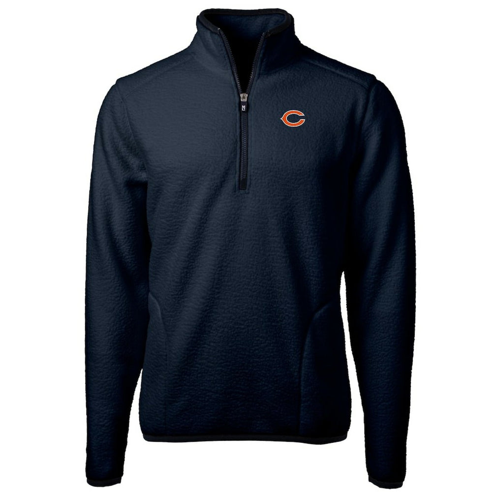 Chicago Bears Cutter & Buck Cascade Eco Sherpa Fleece Quarter-Zip Pullover Jacket Navy | NFL