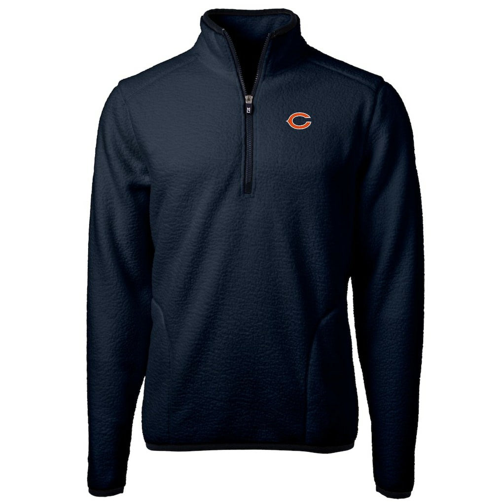 Chicago Bears Cutter & Buck Cascade Eco Sherpa Fleece Quarter-Zip Pullover Jacket Navy | NFL