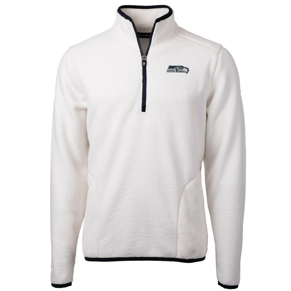 Seattle Seahawks Cutter & Buck Cascade Eco Sherpa Fleece Quarter-Zip Pullover Jacket White | NFL
