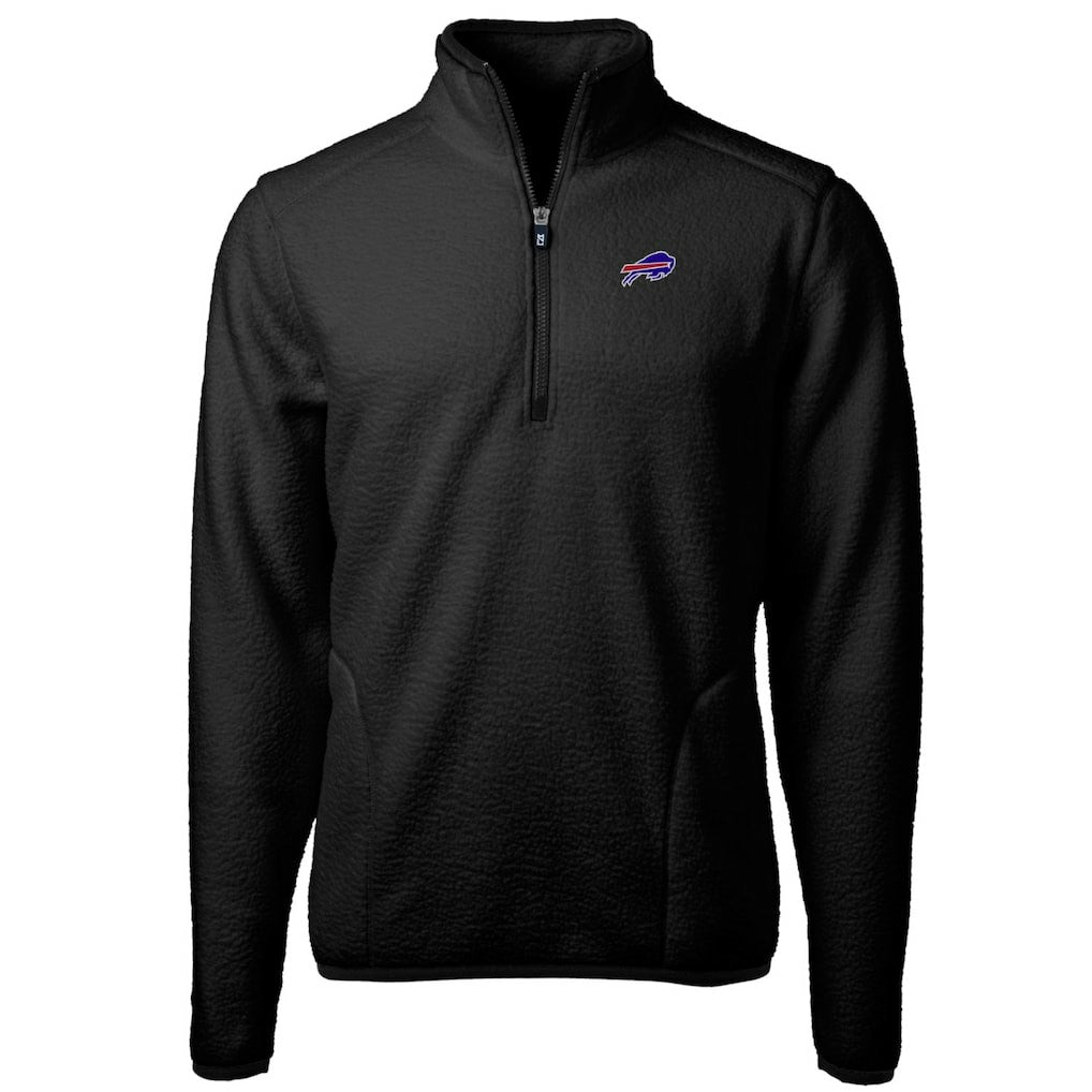 Buffalo Bills Cutter & Buck Big & Tall Cascade Eco Sherpa Fleece Quarter-Zip Pullover Jacket Black | NFL