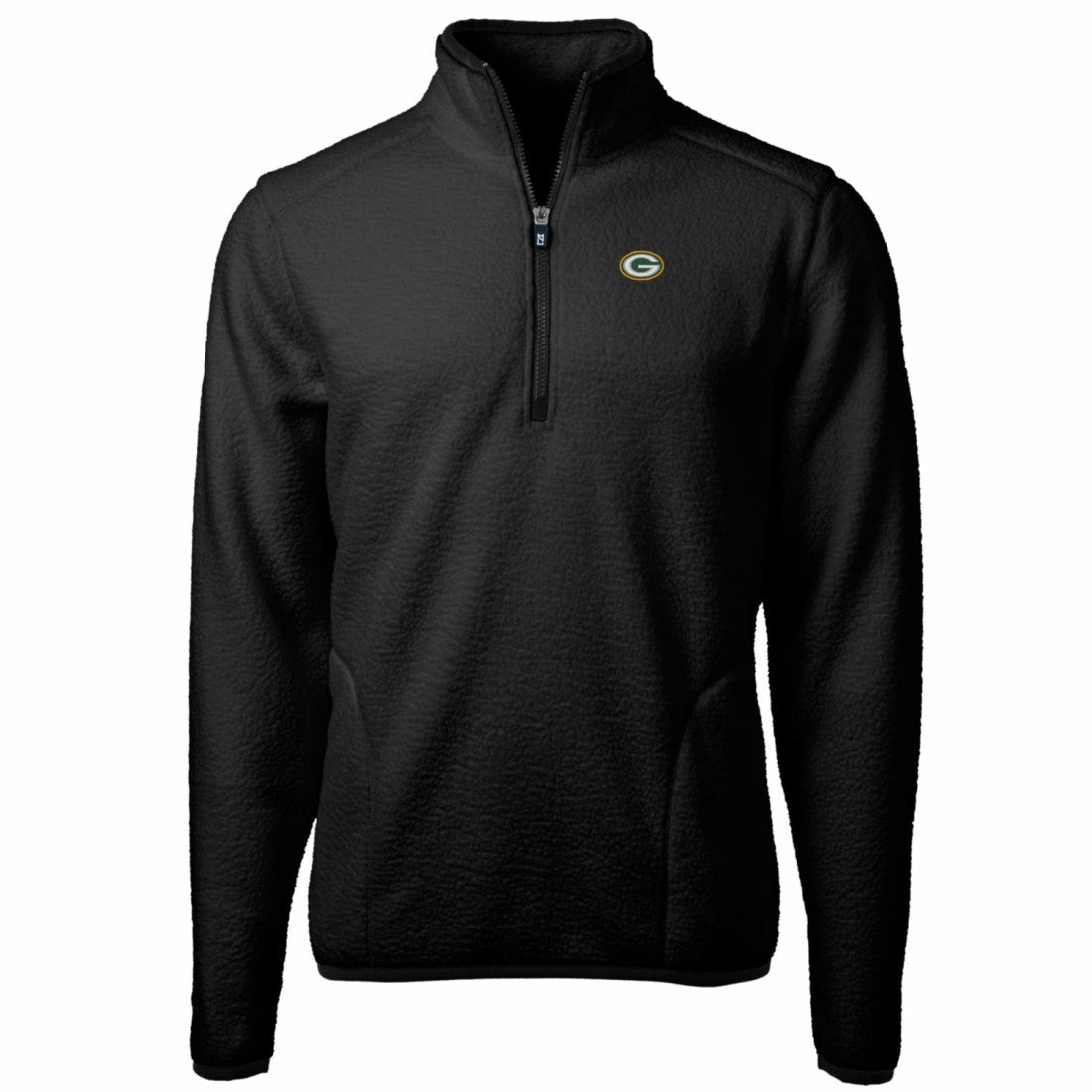 Green Bay Packers Cutter & Buck Big & Tall Cascade Eco Sherpa Fleece Quarter-Zip Pullover Jacket Black | NFL