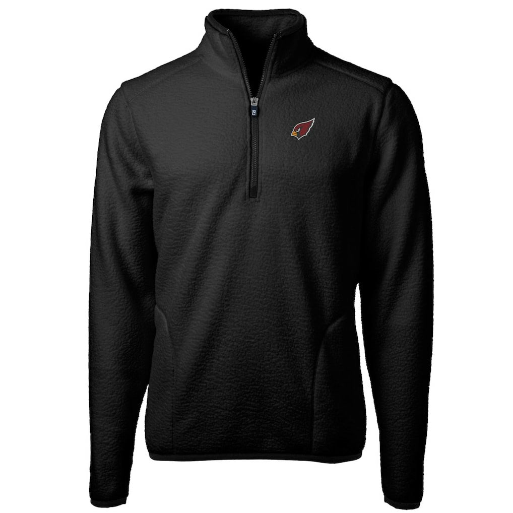 Arizona Cardinals Cutter & Buck Big & Tall Cascade Eco Sherpa Fleece Quarter-Zip Pullover Jacket Black | NFL
