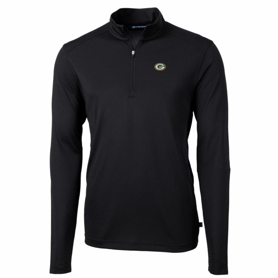 Green Bay Packers Cutter & Buck Big & Tall Virtue Eco Pique Quarter-Zip Pullover Jacket Black | NFL