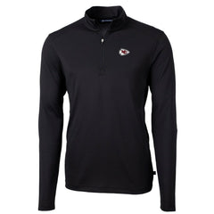 Kansas City Chiefs Cutter & Buck Big & Tall Virtue Eco Pique Quarter-Zip Pullover Jacket Black | NFL
