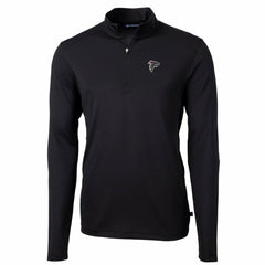 Atlanta Falcons Cutter & Buck Big & Tall Virtue Eco Pique Quarter-Zip Pullover Jacket Black | NFL