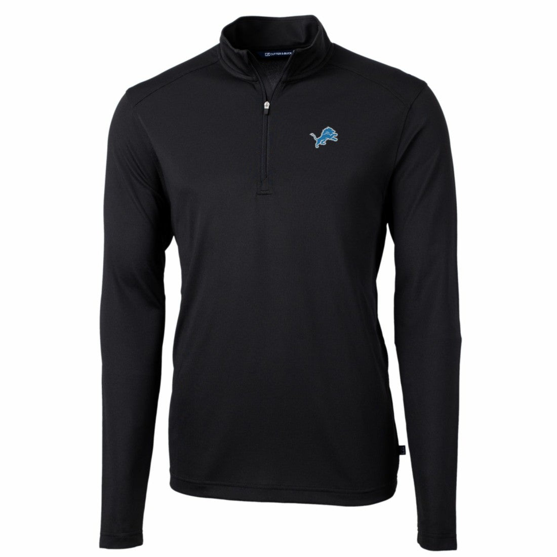Detroit Lions Cutter & Buck Big & Tall Virtue Eco Pique Quarter-Zip Pullover Jacket Black | NFL