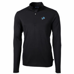 Detroit Lions Cutter & Buck Big & Tall Virtue Eco Pique Quarter-Zip Pullover Jacket Black | NFL