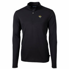 Jacksonville Jaguars Cutter & Buck Big & Tall Virtue Eco Pique Quarter-Zip Pullover Jacket Black | NFL