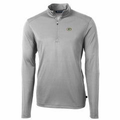 Green Bay Packers Cutter & Buck Big & Tall Virtue Eco Pique Quarter-Zip Pullover Jacket Gray | NFL