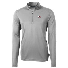 Kansas City Chiefs Cutter & Buck Big & Tall Virtue Eco Pique Quarter-Zip Pullover Jacket Gray | NFL