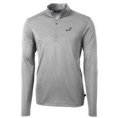 Philadelphia Eagles Cutter & Buck Big & Tall Virtue Eco Pique Quarter-Zip Pullover Jacket Gray | NFL