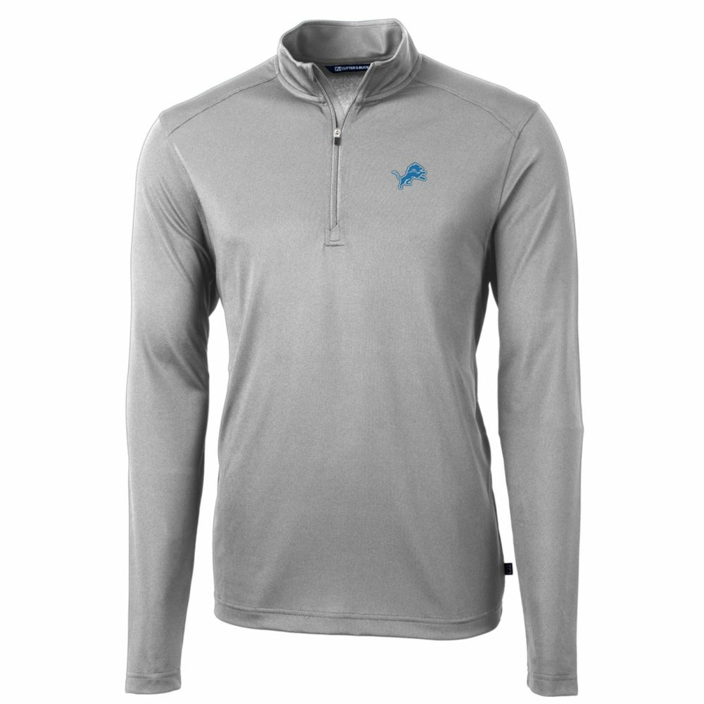 Detroit Lions Cutter & Buck Big & Tall Virtue Eco Pique Quarter-Zip Pullover Jacket Gray | NFL