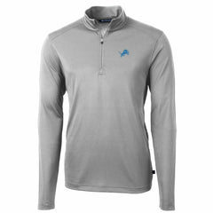 Detroit Lions Cutter & Buck Big & Tall Virtue Eco Pique Quarter-Zip Pullover Jacket Gray | NFL