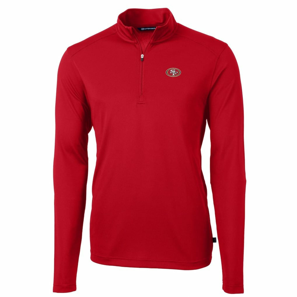 San Francisco 49ers Cutter & Buck Big & Tall Virtue Eco Pique Quarter-Zip Pullover Jacket Scarlet | NFL