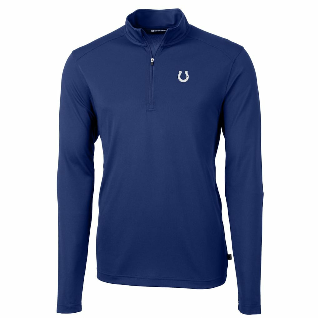 Indianapolis Colts Cutter & Buck Big & Tall Virtue Eco Pique Quarter-Zip Pullover Jacket Royal | NFL
