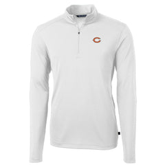 Chicago Bears Cutter & Buck Big & Tall Virtue Eco Pique Quarter-Zip Pullover Jacket White | NFL