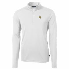 Minnesota Vikings Cutter & Buck Big & Tall Virtue Eco Pique Quarter-Zip Pullover Jacket White | NFL