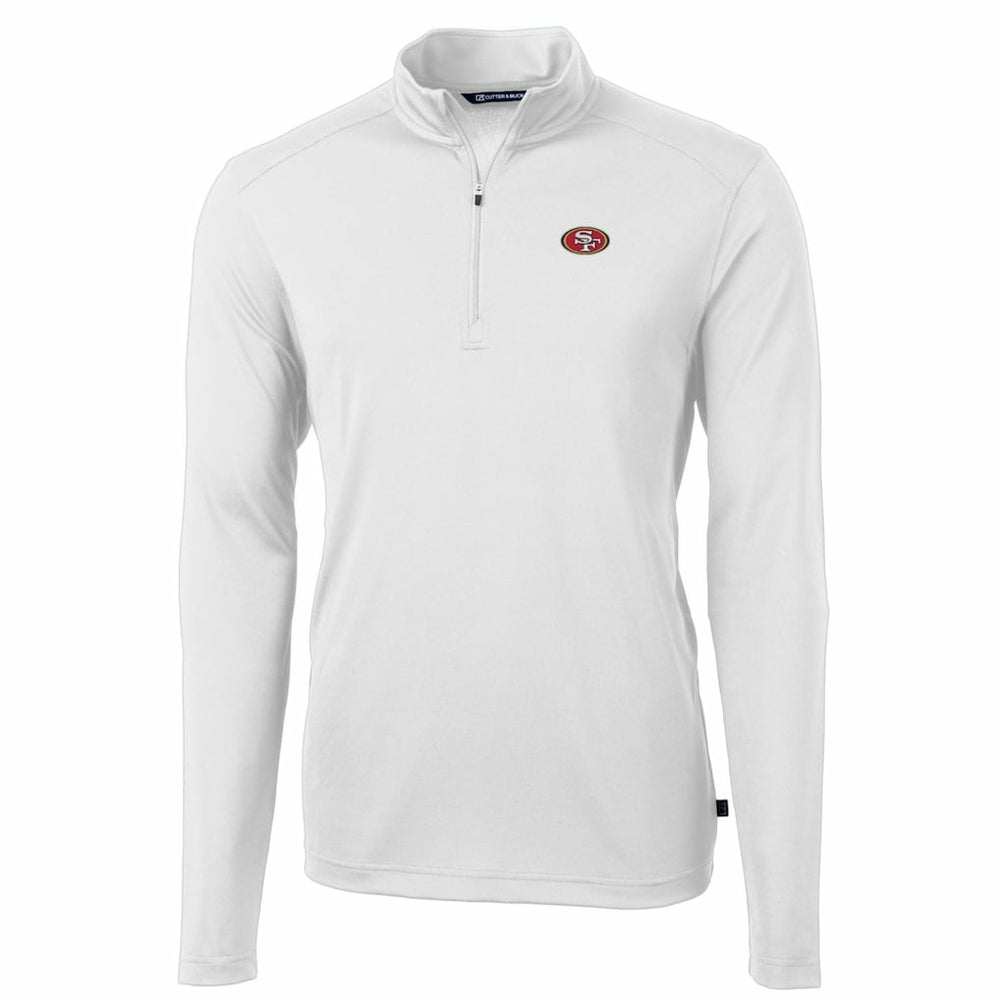 San Francisco 49ers Cutter & Buck Big & Tall Virtue Eco Pique Quarter-Zip Pullover Jacket White | NFL