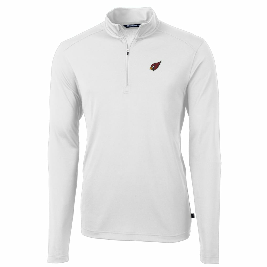 Arizona Cardinals Cutter & Buck Big & Tall Virtue Eco Pique Quarter-Zip Pullover Jacket White | NFL