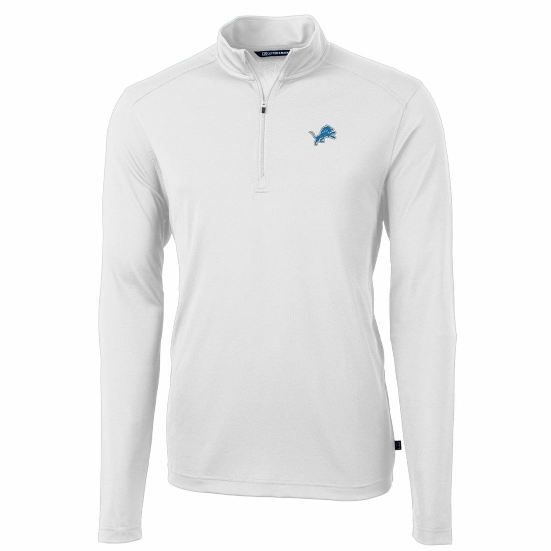 Detroit Lions Cutter & Buck Big & Tall Virtue Eco Pique Quarter-Zip Pullover Jacket White | NFL