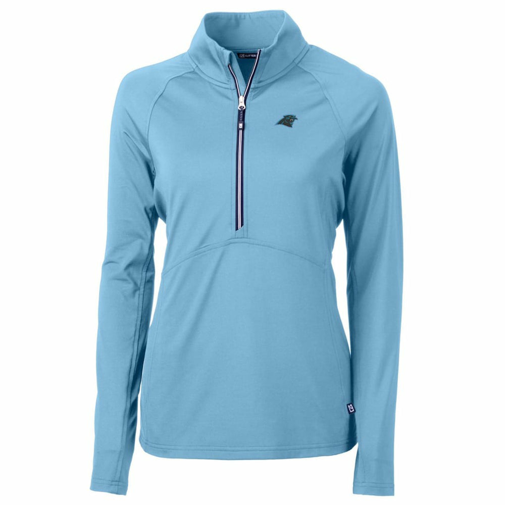 Carolina Panthers Cutter & Buck Women's Adapt Eco Knit Stretch Recycled Half-Zip Pullover Top Powder Blue | NFL