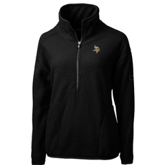 Minnesota Vikings Cutter & Buck Women's Cascade Eco Sherpa Fleece Half-Zip Pullover Jacket Black | NFL