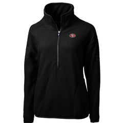 San Francisco 49ers Cutter & Buck Women's Cascade Eco Sherpa Fleece Half-Zip Pullover Jacket Black | NFL