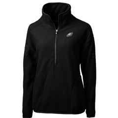 Philadelphia Eagles Cutter & Buck Women's Cascade Eco Sherpa Fleece Half-Zip Pullover Jacket Black | NFL