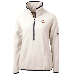 Chicago Bears Cutter & Buck Women's Cascade Eco Sherpa Fleece Half-Zip Pullover Jacket White/Navy | NFL