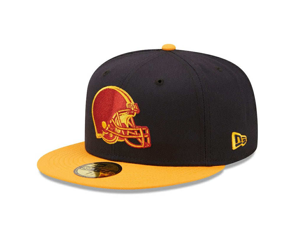 Cleveland Browns New Era 60th Anniversary 59FIFTY Fitted Hat Navy/Gold | NFL