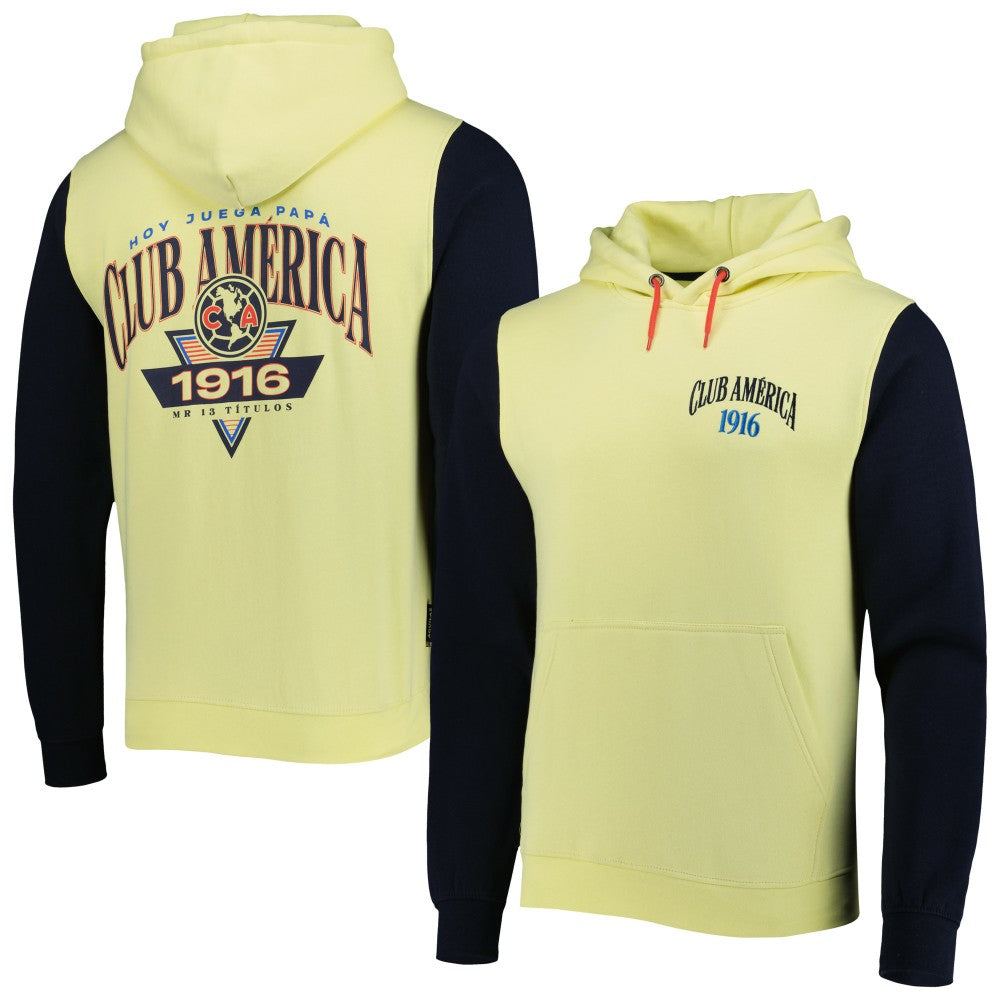 Club America Retro Raglan Pullover Hoodie Yellow - FIFA World CUP