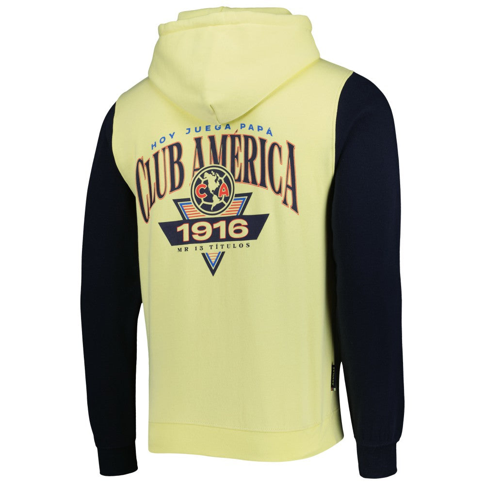 Club America Retro Raglan Pullover Hoodie Yellow - FIFA World CUP