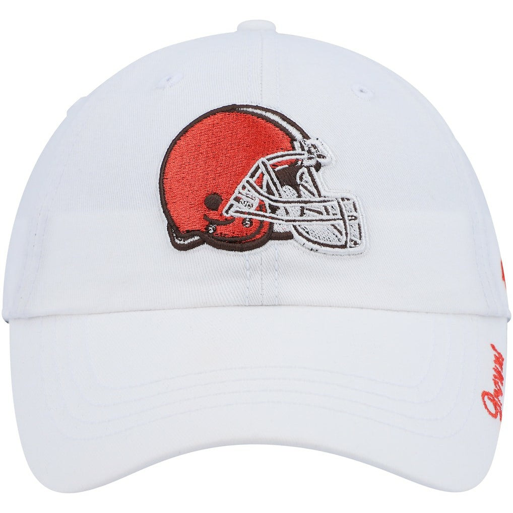 Cleveland Browns '47 Women's Miata Logo Clean Up Adjustable Hat White | 47 brand