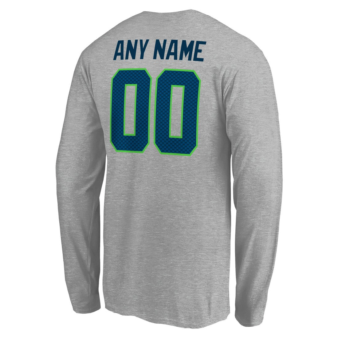 Seattle Seahawks Team Authentic Custom Long Sleeve T-Shirt Gray | NFL