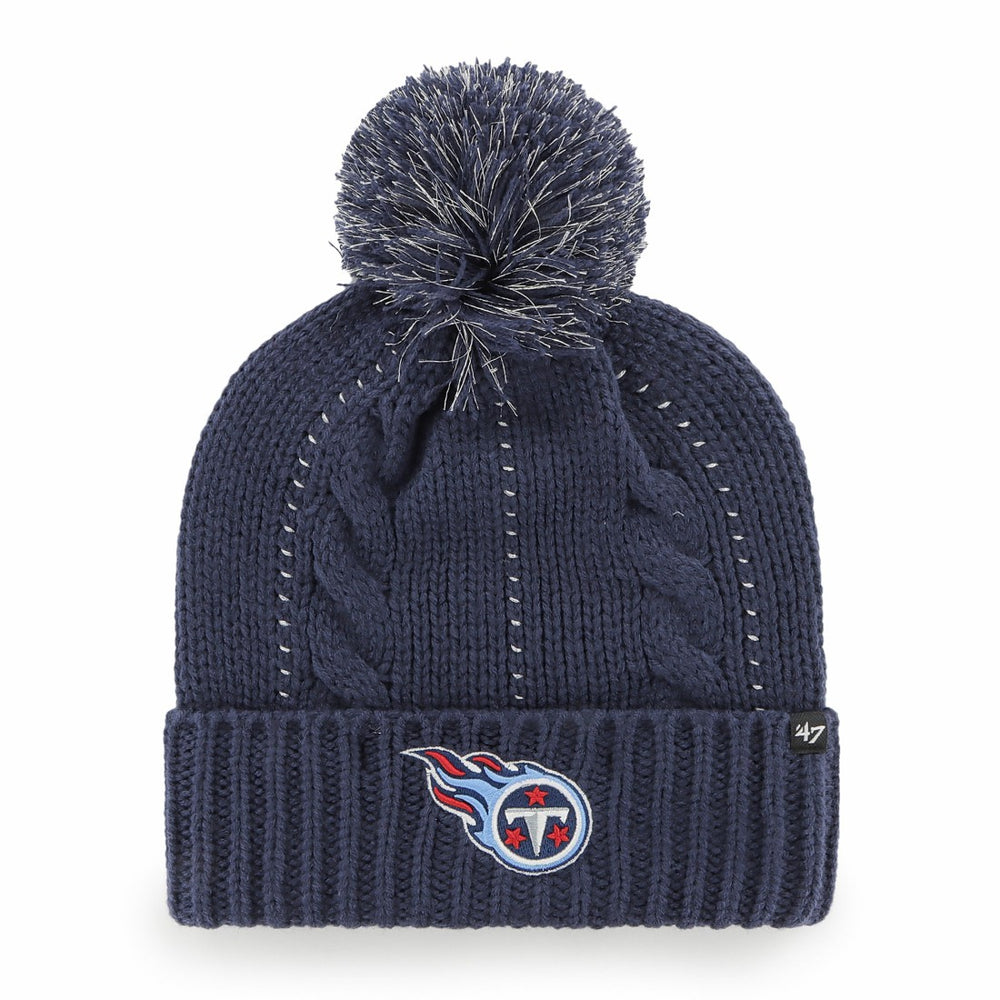 Tennessee Titans '47 Women's Bauble Cuffed Knit Hat with Pom Navy | 47 brand