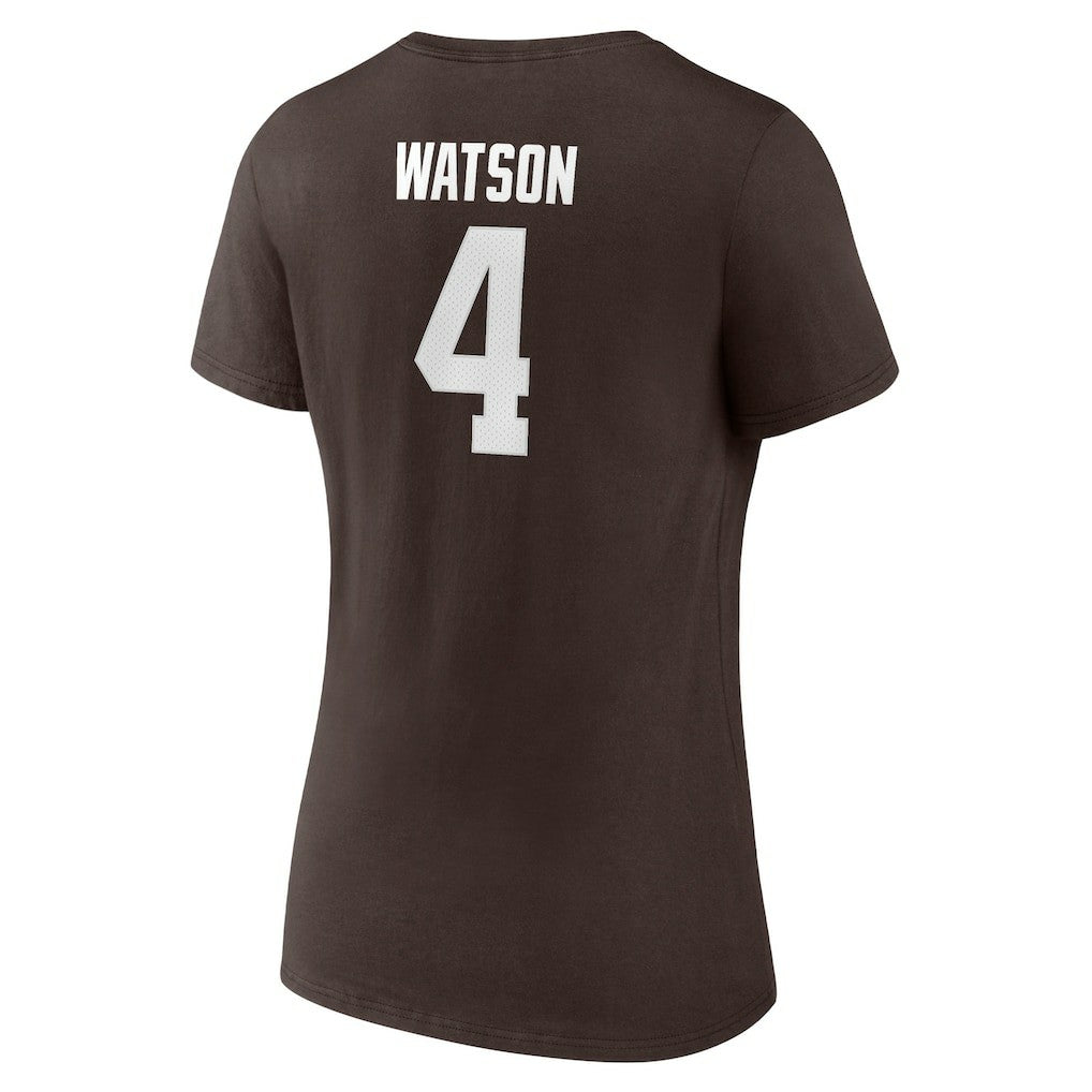 Deshaun Watson Cleveland Browns Women's Player Icon Name & Number V-Neck T-Shirt Brown | Fanatics