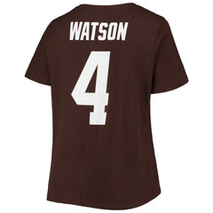 Deshaun Watson Cleveland Browns Women's Plus Size Player Name & Number V-Neck T-Shirt Brown | Fanatics