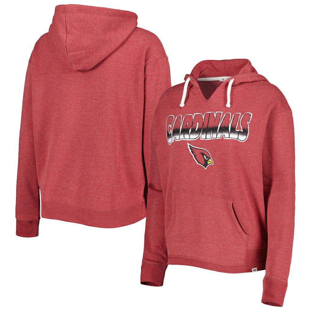 Arizona Cardinals '47 Women's Color Rise Kennedy Notch Neck Pullover Hoodie Cardinal | 47 brand