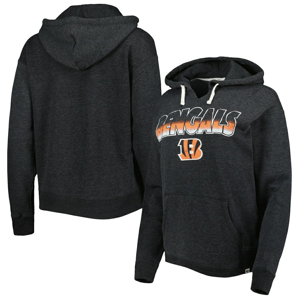 Cincinnati Bengals '47 Women's Color Rise Kennedy Pullover Hoodie Black | 47 brand