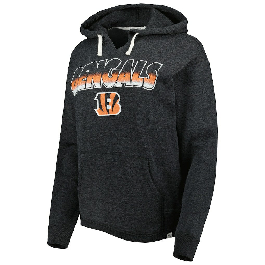 Cincinnati Bengals '47 Women's Color Rise Kennedy Pullover Hoodie Black | 47 brand