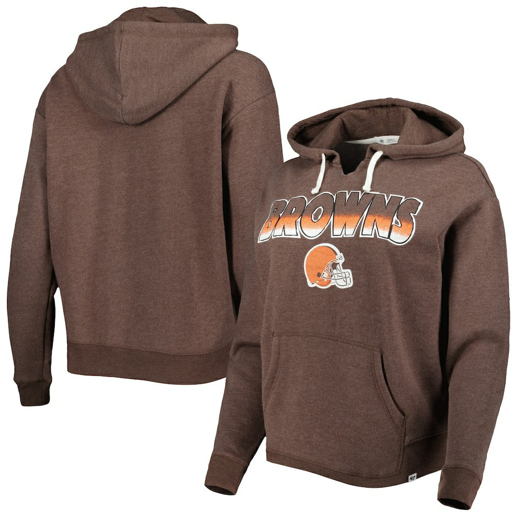 Cleveland Browns '47 Women's Color Rise Kennedy Pullover Hoodie Brown | 47 brand
