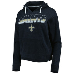 New Orleans Saints '47 Women's Color Rise Kennedy Notch Neck Pullover Hoodie Black | 47 brand