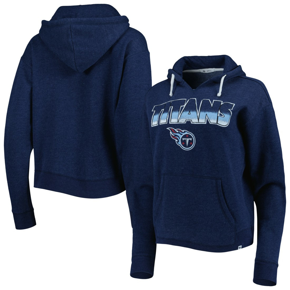 Tennessee Titans '47 Women's Color Rise Kennedy Notch Neck Pullover Hoodie Navy | 47 brand