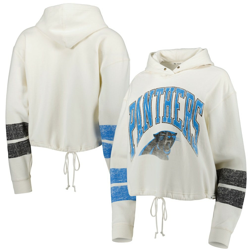 Carolina Panthers '47 Women's Harper Pullover Hoodie Oatmeal | 47 brand