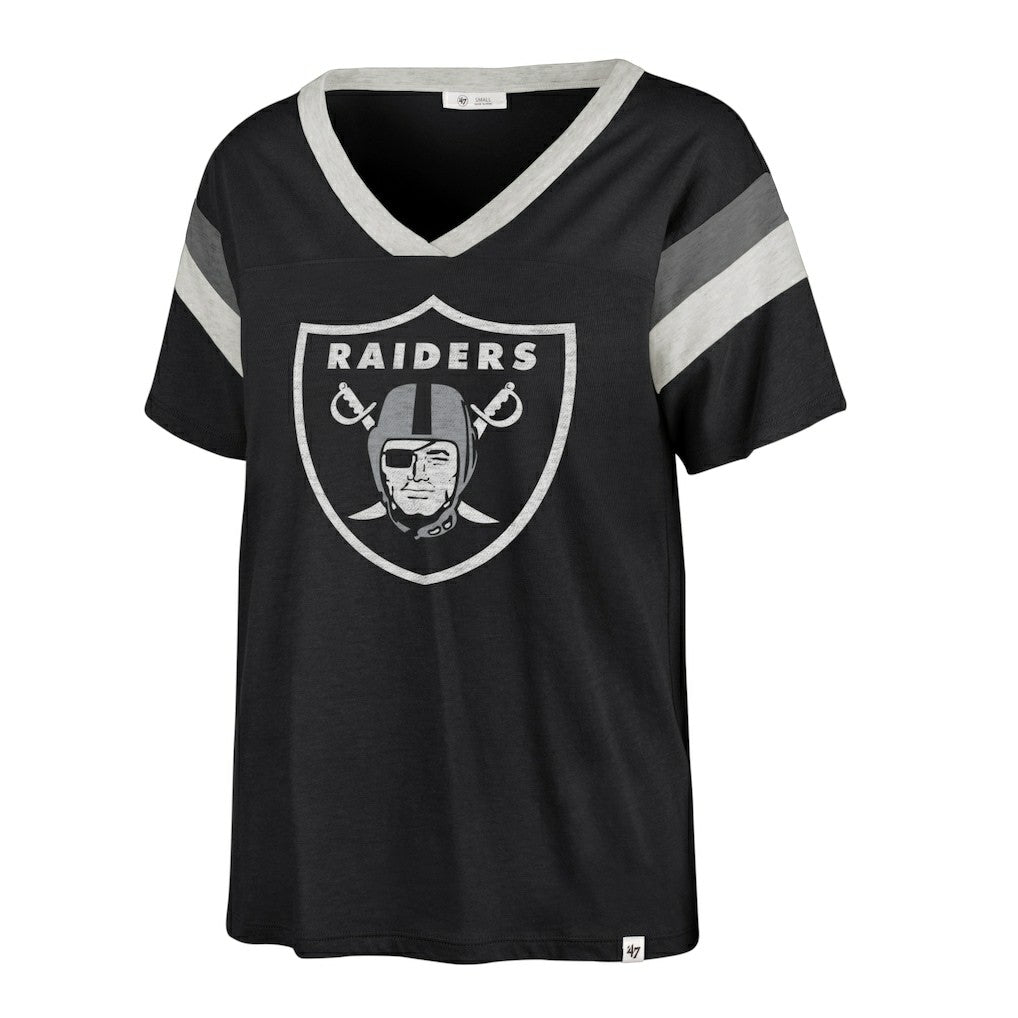 Las Vegas Raiders '47 Women's Phoenix V-Neck T-Shirt Black | 47 brand