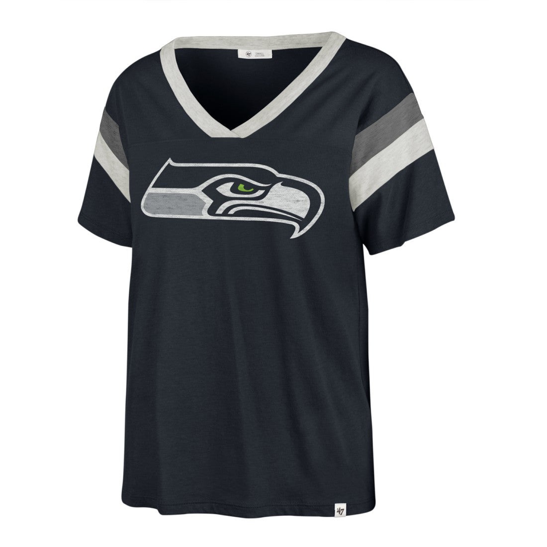 Seattle Seahawks '47 Women's Phoenix V-Neck T-Shirt Navy | 47 brand