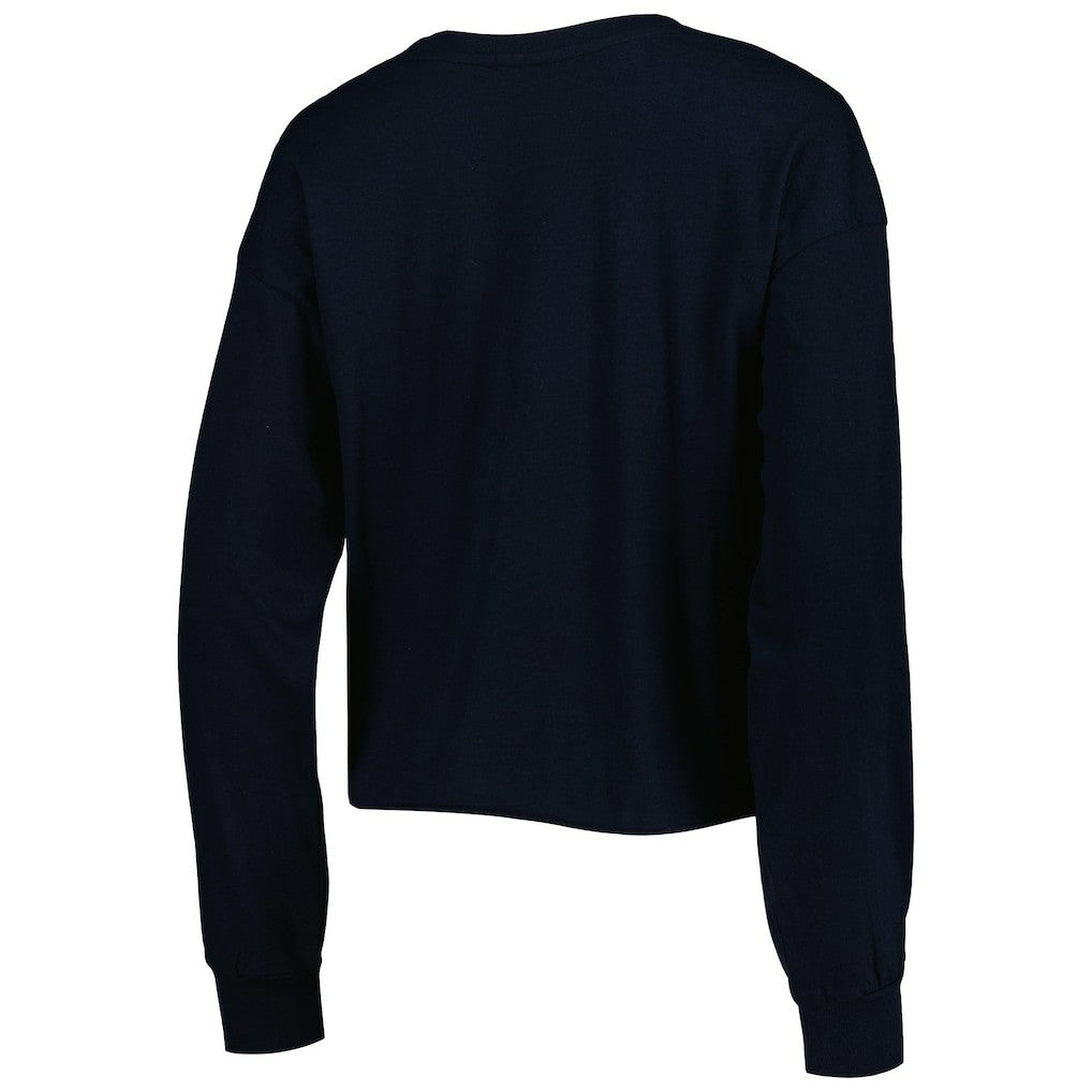 New Orleans Saints '47 Women's Skyler Parkway Cropped Long Sleeve T-Shirt Black | 47 brand