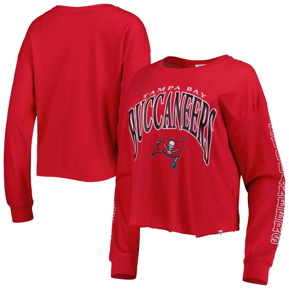 Tampa Bay Buccaneers '47 Women's Skyler Parkway Cropped Long Sleeve T-Shirt Red | 47 brand