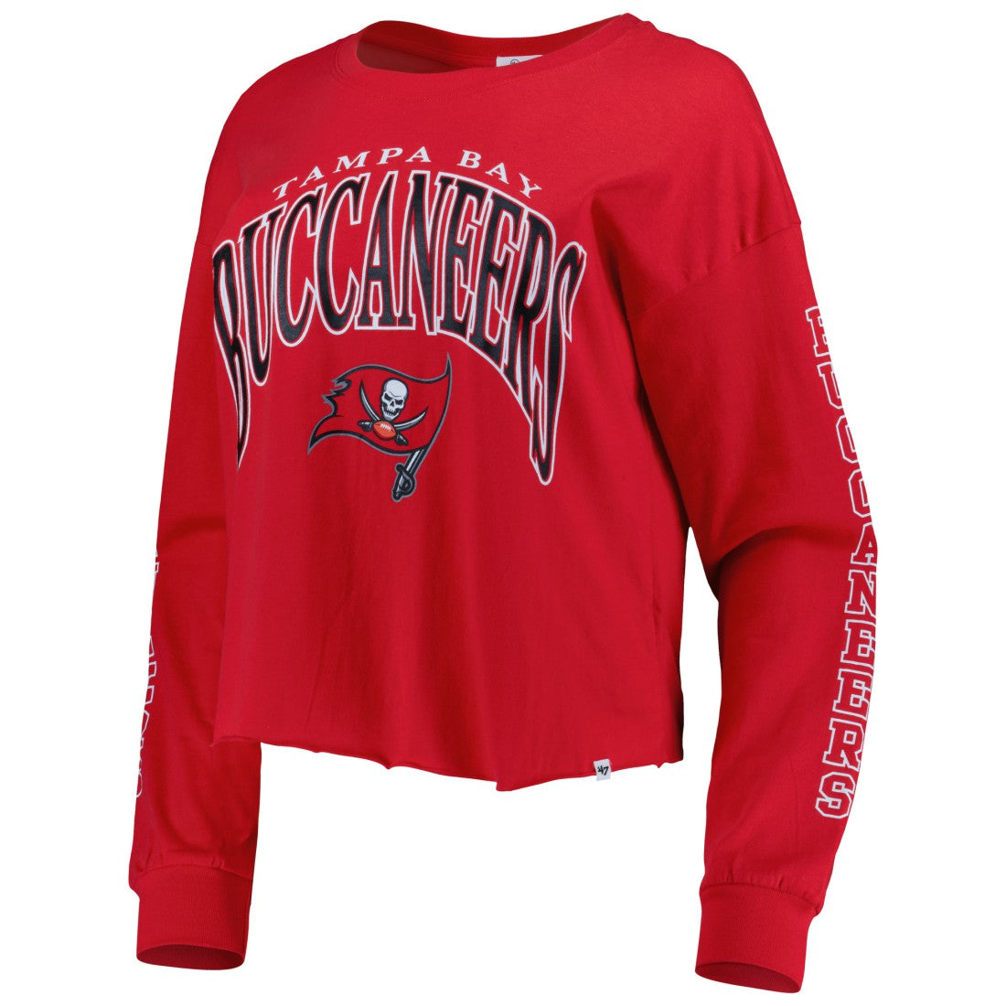 Tampa Bay Buccaneers '47 Women's Skyler Parkway Cropped Long Sleeve T-Shirt Red | 47 brand